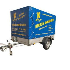 Anhänger offener Kasten mit Hochplane 150 cm, 1350 kg GG
