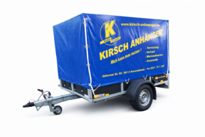 Anhänger offener Kasten mit Hochplane 150 cm, 750kg GG