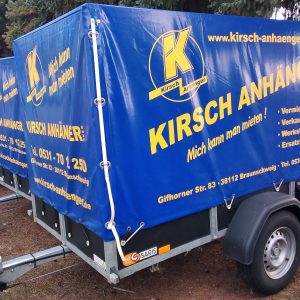 Anhänger offener Kasten mit Hochplane 150 cm, 750kg GG